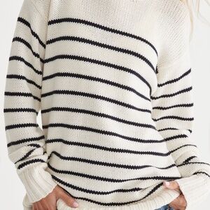 Striped Oversized Crew Sweater